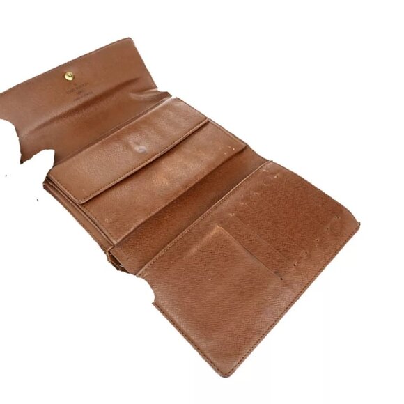 LOUIS VUITTON 3 Set Trifold Wallet Monogram Damier Ebene Leather Brown - Picture 8 of 9